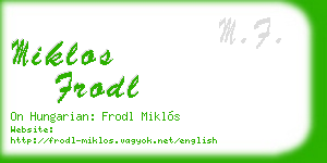 miklos frodl business card